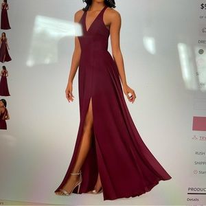 Bridesmaids dress size 6. Color is Cabernet
